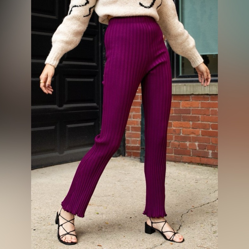 Simon Miller Alder Wide Leg Flared Crop Pant Lettuce Hem size L NWT retro 70's